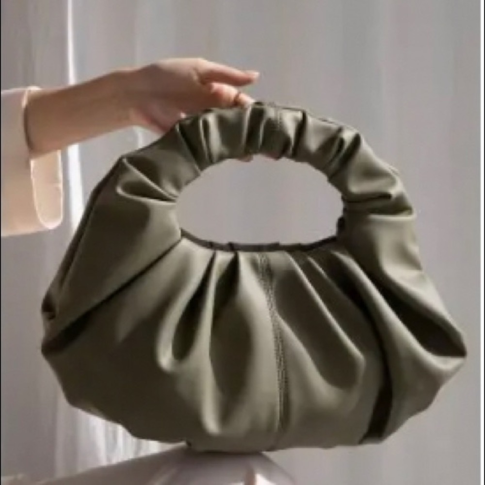 OAK + FORT Ruched hand bag - Moss